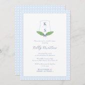 Elegant Palm Leaf Monogram Zuid-Vrijgezellenfeest Kaart (Voorkant / Achterkant)