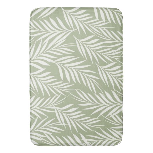 Elegant Palm Leaves Milk Olive Green Pattern Badmat (Voorkant Verticaal)