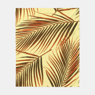 Elegant Palm Repeat Patroon Ontwerp Fleece Deken