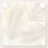 Elegant Palm Repeat Patroon Ontwerp Glazen Onderzetter (Achterkant)