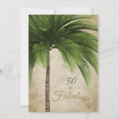 Elegant palm Tree 50 en Fabulous Modern Birthday Kaart (Achterkant)