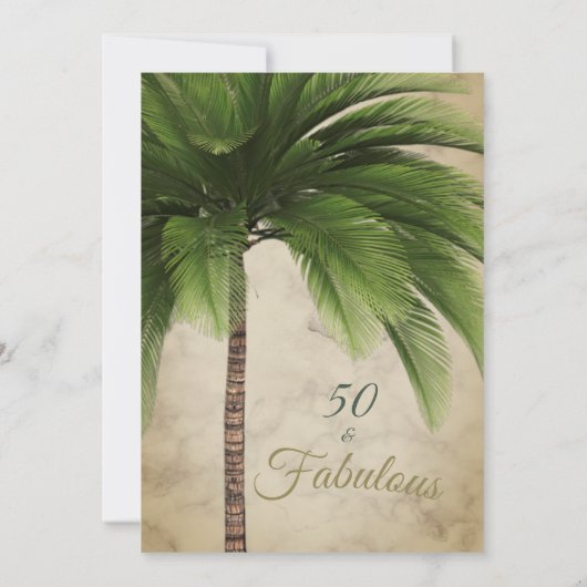 Elegant palm Tree 50 en Fabulous Modern Birthday Kaart (Achterkant)