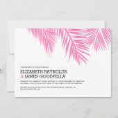Elegant Palm Tree Beach Wedding Invitations Kaart (Voorkant)