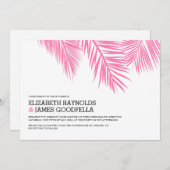 Elegant Palm Tree Beach Wedding Invitations Kaart (Voorkant / Achterkant)