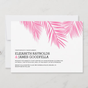 Elegant Palm Tree Beach Wedding Invitations Kaart