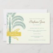 Elegant Palm Tree Bridal Shower Invitation Kaart (Voorkant)