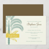 Elegant Palm Tree Bridal Shower Invitation Kaart (Voorkant / Achterkant)