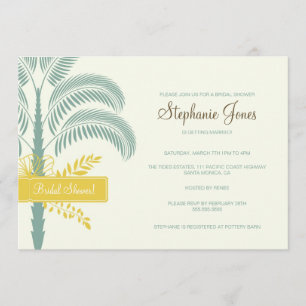Elegant Palm Tree Bridal Shower Invitation Kaart