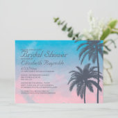 Elegant Palm Tree Bridal Shower Invitations Kaart (Staand voorkant)
