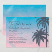 Elegant Palm Tree Bridal Shower Invitations Kaart (Voorkant / Achterkant)