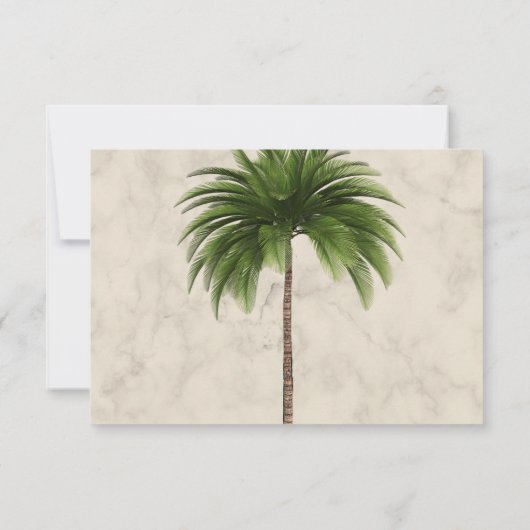 Elegant Palm Tree Chic Wedding RSVP (Achterkant)