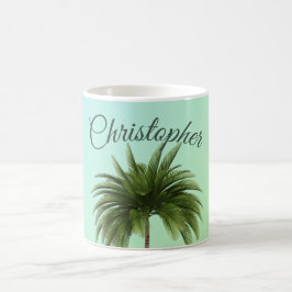 Elegant Palm Tree Green Koffiemok