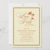 Elegant Palm Tree Hawaiian Luau Party Invitations Kaart (Voorkant)