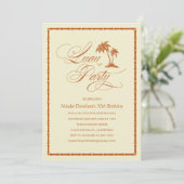 Elegant Palm Tree Hawaiian Luau Party Invitations Kaart (Staand voorkant)