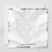 Elegant Palm Tree laat zwart-wit patroon achter Notitiekaartje (Voorkant)