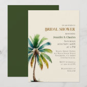 Elegant Palm Tree strand beige vrijgezellenfeest Kaart (Voorkant / Achterkant)