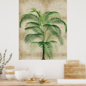 Elegant Palm Tree  Tropische marmer Poster (Keuken)