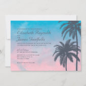 Elegant Palm Tree Wedding Invitations Kaart (Voorkant)
