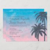 Elegant Palm Tree Wedding Invitations Kaart (Voorkant / Achterkant)