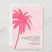 Elegant Palm Trees Beach Wedding Invitations Kaart (Voorkant)