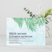 Elegant Palm Trees Bridal Shower Invitations Kaart (Staand voorkant)