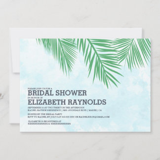 Elegant Palm Trees Bridal Shower Invitations Kaart