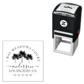 Elegant Palm Trees Family Return-adres Zelfinktende Stempel (In situ)