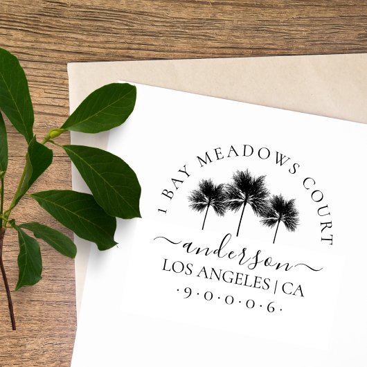 Elegant Palm Trees Family Return-adres Zelfinktende Stempel