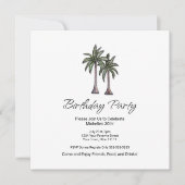 Elegant Palm Trees Tropical 30th Birthday Party Kaart (Voorkant)