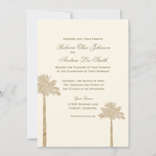 Elegant Palm Uitnodiging (Voorkant)