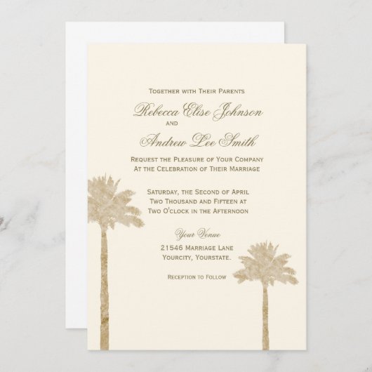 Elegant Palm Uitnodiging (Voorkant / Achterkant)