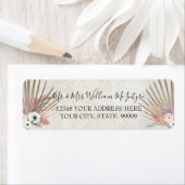 Elegant Palm White Floral Tropical Foliage Wedding Etiket (Insitu)