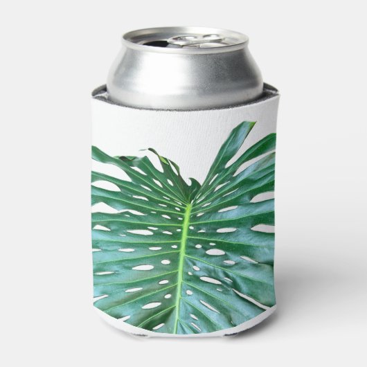 Elegant palmblad tropisch oerwoud regenwoudblad blikjeskoeler (Blikje Voorkant)