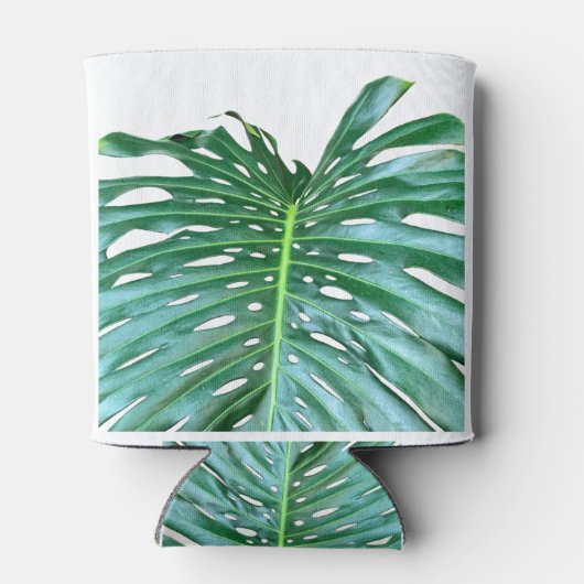 Elegant palmblad tropisch oerwoud regenwoudblad blikjeskoeler (Achterkant)