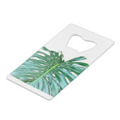 Elegant palmblad tropisch oerwoud regenwoudblad creditkaart flessenopener (Achterkant Gekanteld)