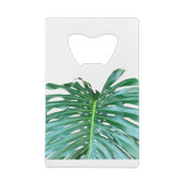 Elegant palmblad tropisch oerwoud regenwoudblad creditkaart flessenopener (Achterkant)