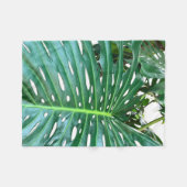 Elegant palmblad tropisch oerwoud regenwoudblad fleece deken (Voorkant (Horizontaal))
