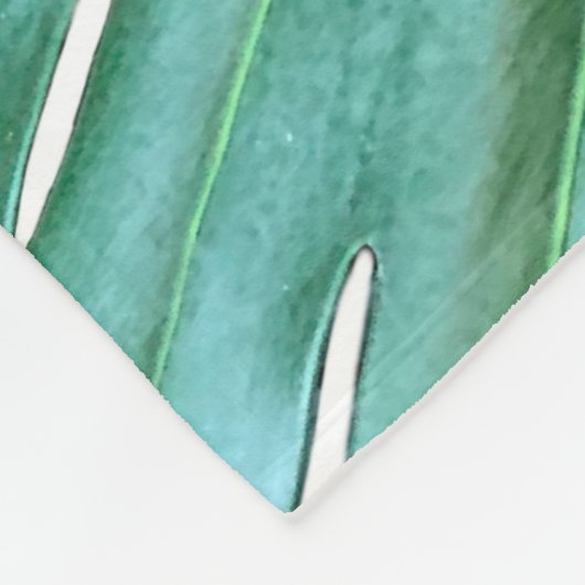 Elegant palmblad tropisch oerwoud regenwoudblad fleece deken (Hoek)