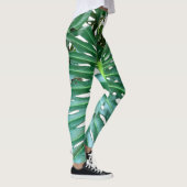 Elegant palmblad tropisch oerwoud regenwoudblad leggings (Rechts)