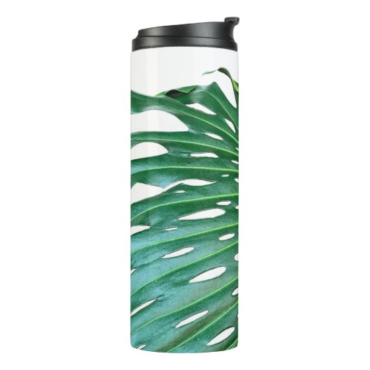 Elegant palmblad tropisch oerwoud regenwoudblad thermosbeker (Gedraaid links)