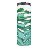 Elegant palmblad tropisch oerwoud regenwoudblad thermosbeker (Achterkant)