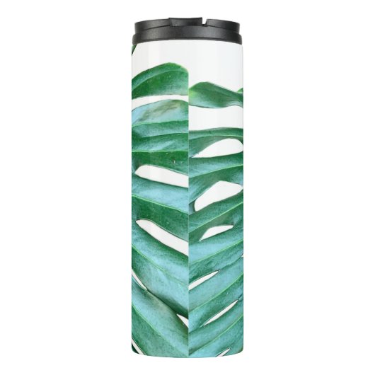 Elegant palmblad tropisch oerwoud regenwoudblad thermosbeker (Achterkant)
