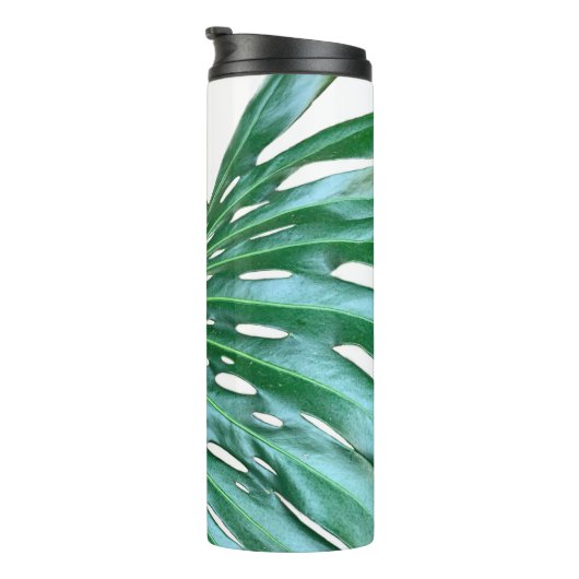 Elegant palmblad tropisch oerwoud regenwoudblad thermosbeker (Geroteerd rechts)