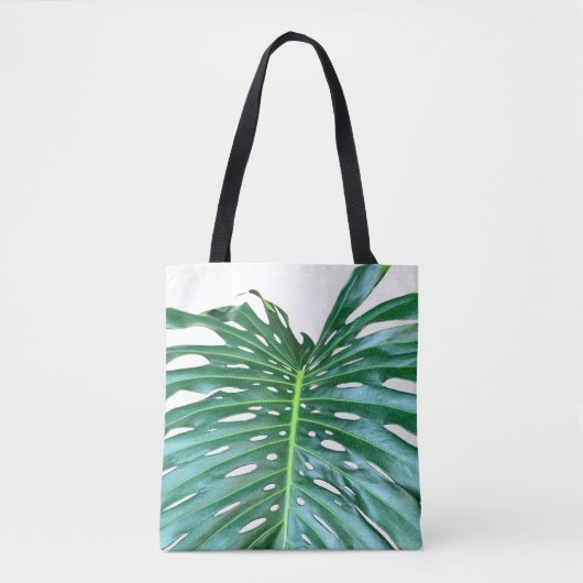 Elegant palmblad tropisch oerwoud regenwoudblad tote bag (Voorkant)