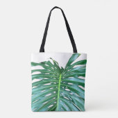 Elegant palmblad tropisch oerwoud regenwoudblad tote bag (Achterkant)