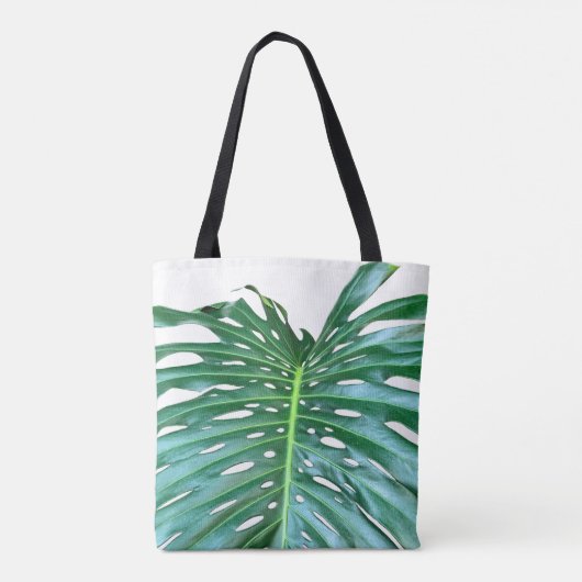 Elegant palmblad tropisch oerwoud regenwoudblad tote bag (Achterkant)