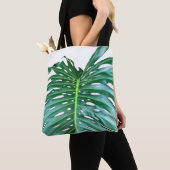 Elegant palmblad tropisch oerwoud regenwoudblad tote bag (Dichtbij)