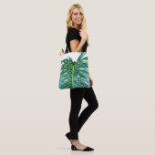 Elegant palmblad tropisch oerwoud regenwoudblad tote bag (Op model)