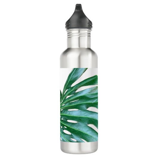 Elegant palmblad tropisch oerwoud regenwoudblad waterfles (Rechts)