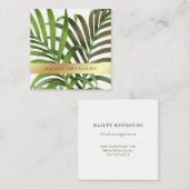 Elegant palmbladeren met Faux Gold Vierkante Visitekaartje (Voorkant / Achterkant)